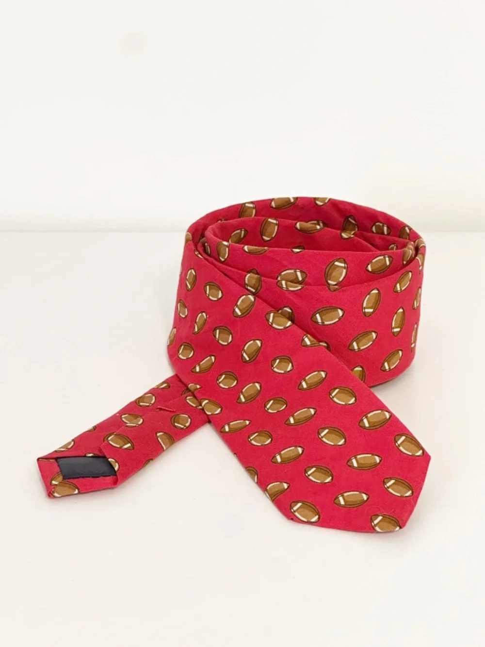 Crewcuts by J. Crew Boys Red Football Print Cotton Necktie - 42